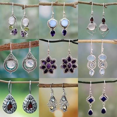 Висячие серьги в стиле бохо для женщин, винтажные серьги-капли с селенитом и бирюзой, этнический ретро-кулон, крючок для ушей, пляжная вечеринка, ювелирные изделия, подарок
