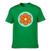 Retro Groovy Orange Flower Circle shortsleeved Tshirt