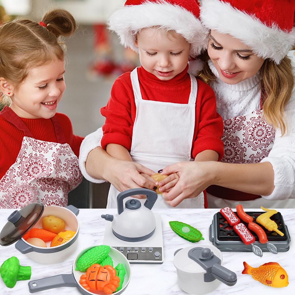 52Pcs Kitchen Play Toy Kids Pretend Playset With Coy Cutlery Early Educational Toys Girls Boys Kids