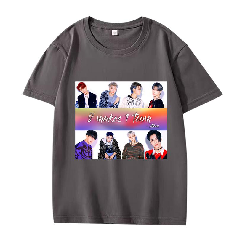 KPOP ATEEZ  8 Makes 1 Team TShirt Unisex Women Oversized 100 Cotton Hot Sale Short Sleeve Summer Fashion Unisex Plus Size Tops