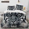 3D Тигр Леопард Волк Животное Роскошный Комплект Постельного Белья, Пододеяльник Комплект для Кровати Покрывало Наволочка, Комплект Постельного Белья размера Кинг/Квин