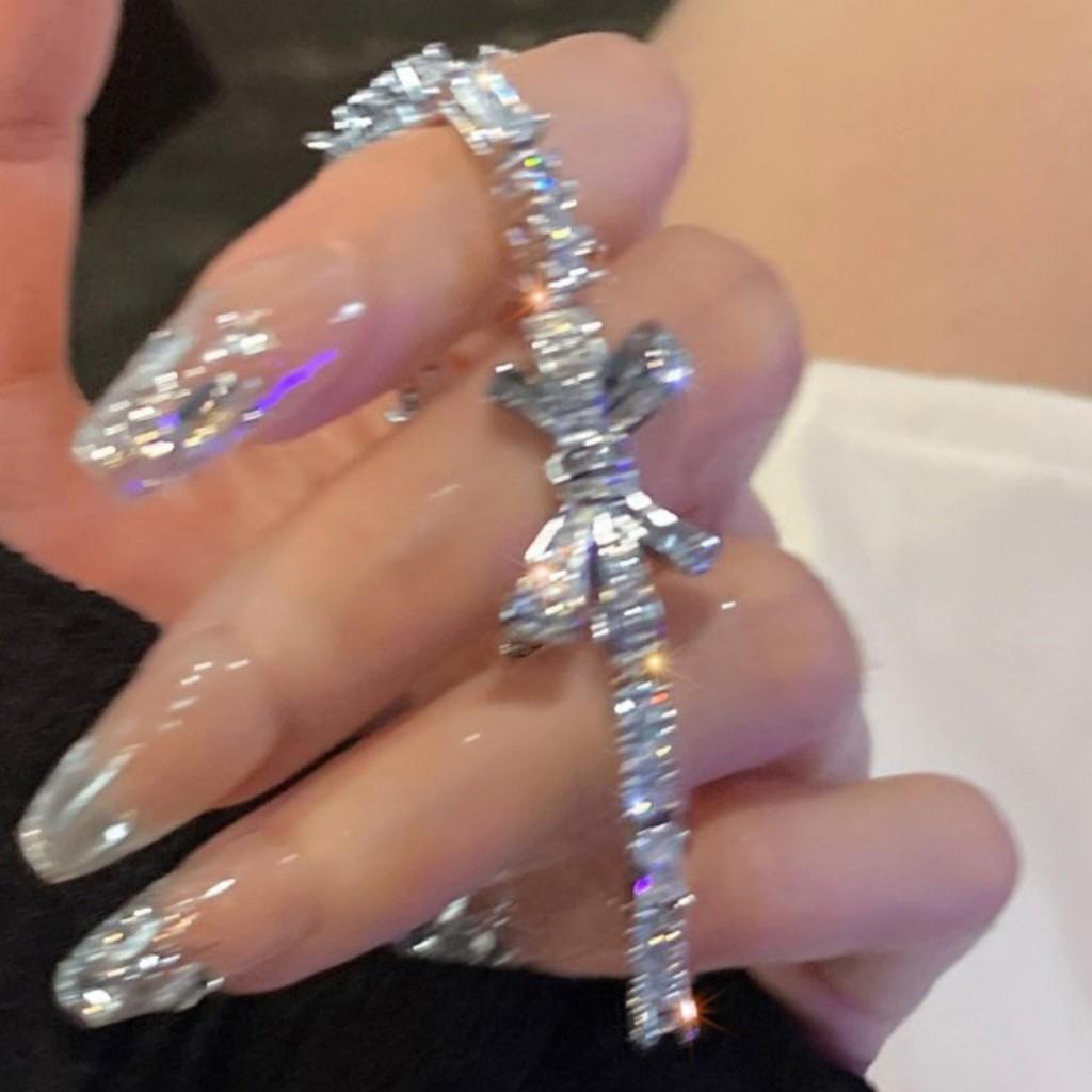 Stylish Copper Zircon Butterfly Cuff Bracelet With Minimalist Design For Female Fashion