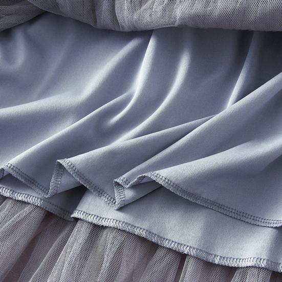 Женская юбка трапециевидной формы с высокой талией, большой распашной оборкой, сплошной цвет, разбросанный подол, плиссированная лоскутная однотонная юбка макси с эластичной резинкой на талии в стиле принцессы