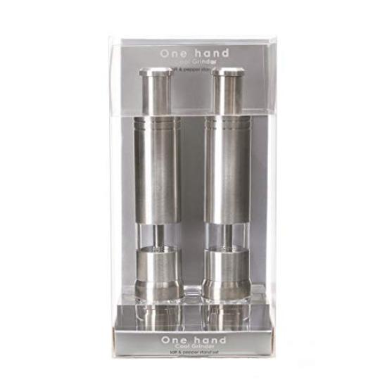 Набор для измельчения соли и перца одной рукой Cool Grinder. Мельница для специй с акриловой подставкой.