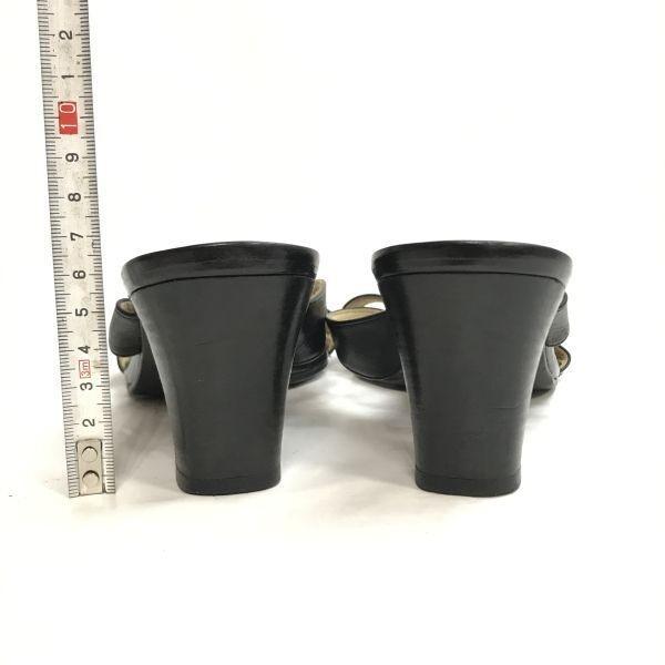 Made In Japan REGAL Mules Sandals 24.0 Black Women High Heels(USED)