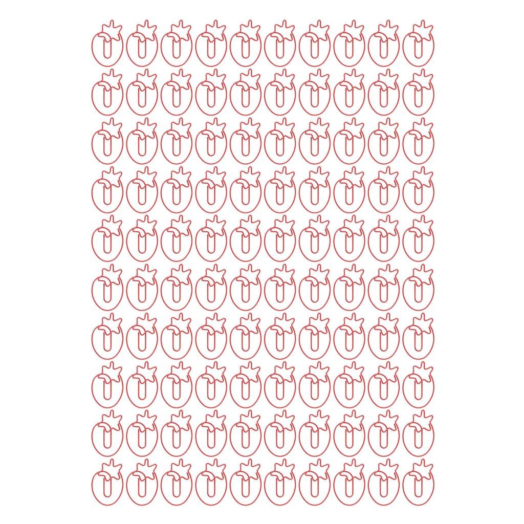 100 шт. Скрепки для бумаги «Клубника», Гальванизированная железная проволока, Фруктовые скрепки для бумаги, Портативная яркая закладка