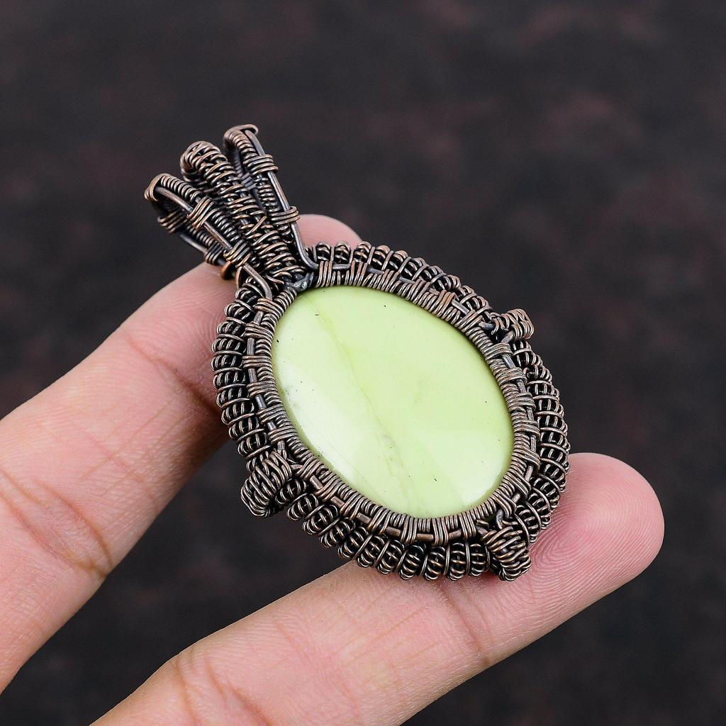 Подвеска-змеевик, медная проволочная обернутая подвеска, ювелирное изделие из змеи, кулон ручной работы, медное ювелирное изделие, подарок для нее, подвеска из драгоценного камня высшего качества