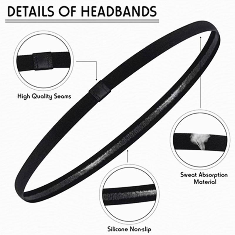 3Pcs/Set Sports Headband Elastic Outdoor Non-slip Yoga Sweatband Women Gym Running Yoga Hair Band Football Tennis Headwrap
