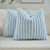 Pillow Cover, Rabbit Hair Style, Plain Color, Vertical Stripe Plush, Nordic Rectangular Cushion Cover, Pillowcase