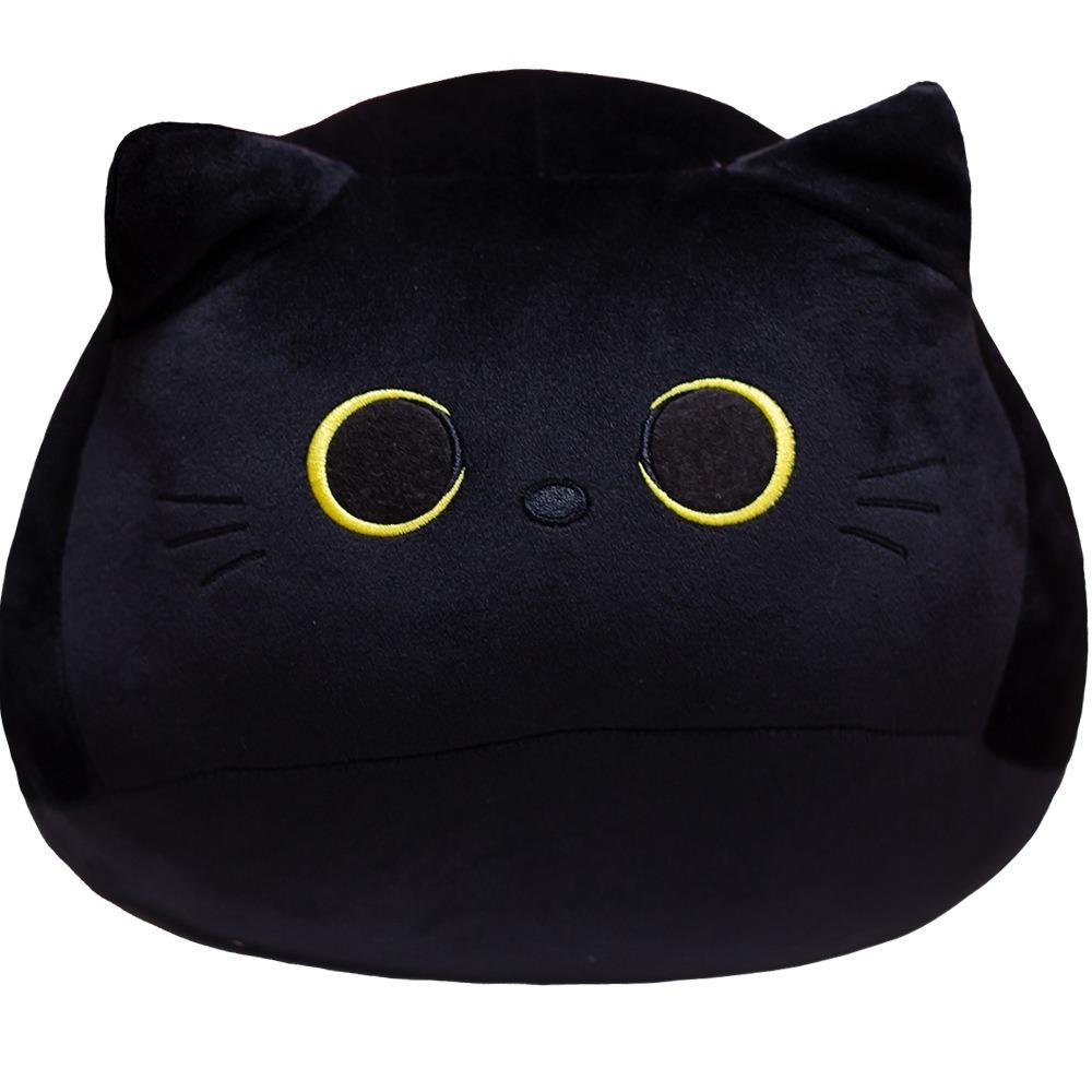 10/30CM Black Cat Plush Pillow Cartoon Cat Head Cat Doll Gift Cuddly Pillow Cushion Doll  Girl