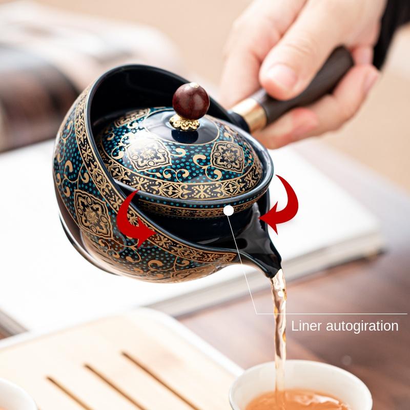 Swing Tea Artifact Lazy Kung Fu Tea Set Portable Xiaoyao Teapot Teaware Kitchen Dining Bar Home Garden