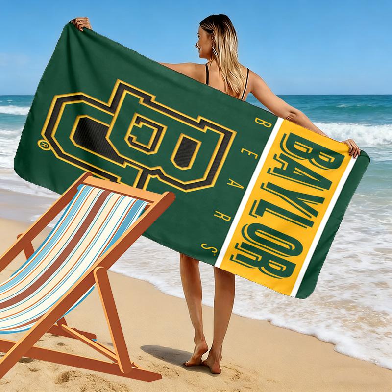 Baylor Bears Print Beach Towel, Large Soft Quick Dry Towel for Beach Camping Swimming