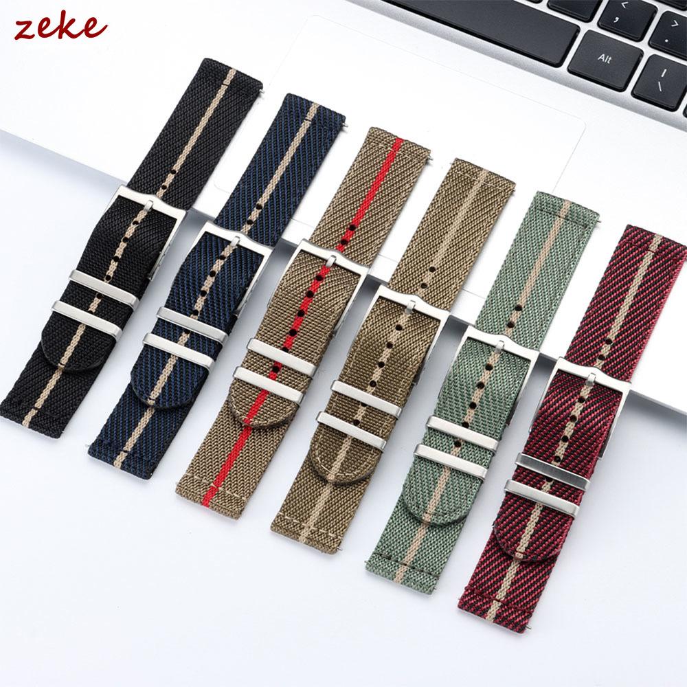 Ribbed Nylon Watch Strap for Omega 20mm 22mm Woven Nylon Watchbands for Seiko Men's Military Sport Breathable Wristwatch Band