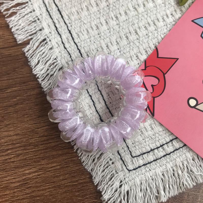 2024 Изысканная яркая эластичная резинка для волос в виде телефонного шнура для свежих девичьих причесок