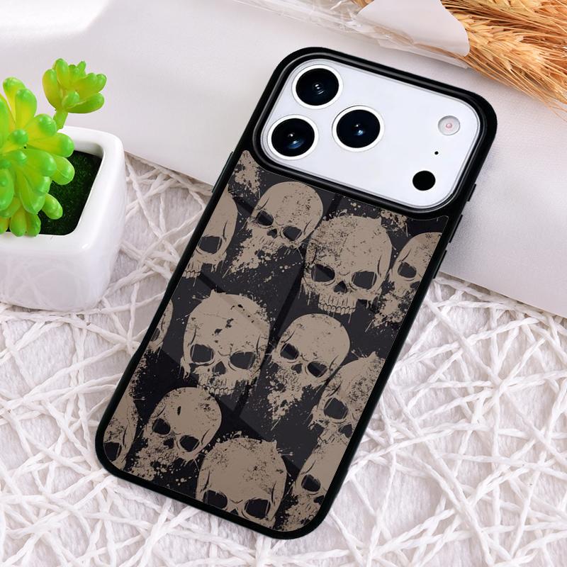 Чехол для телефона в готическом стиле с черепом для iPhone 17 Air 16 15 11 12 14 13 Pro Max Ударопрочный чехол