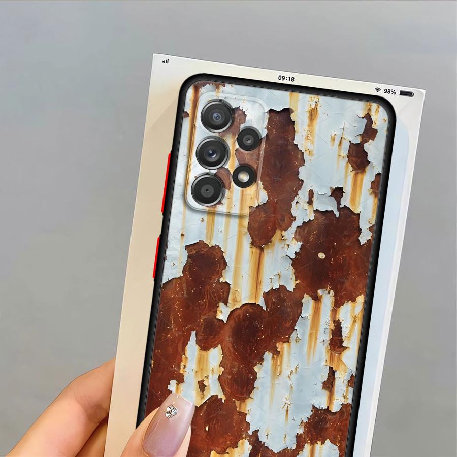 Мягкий чехол-кейс в ретро-дизайне с эффектом ржавчины для Galaxy A32 A73 A25 A26 A21 A52 A71 A22 A31 A36 A72 A23 A56