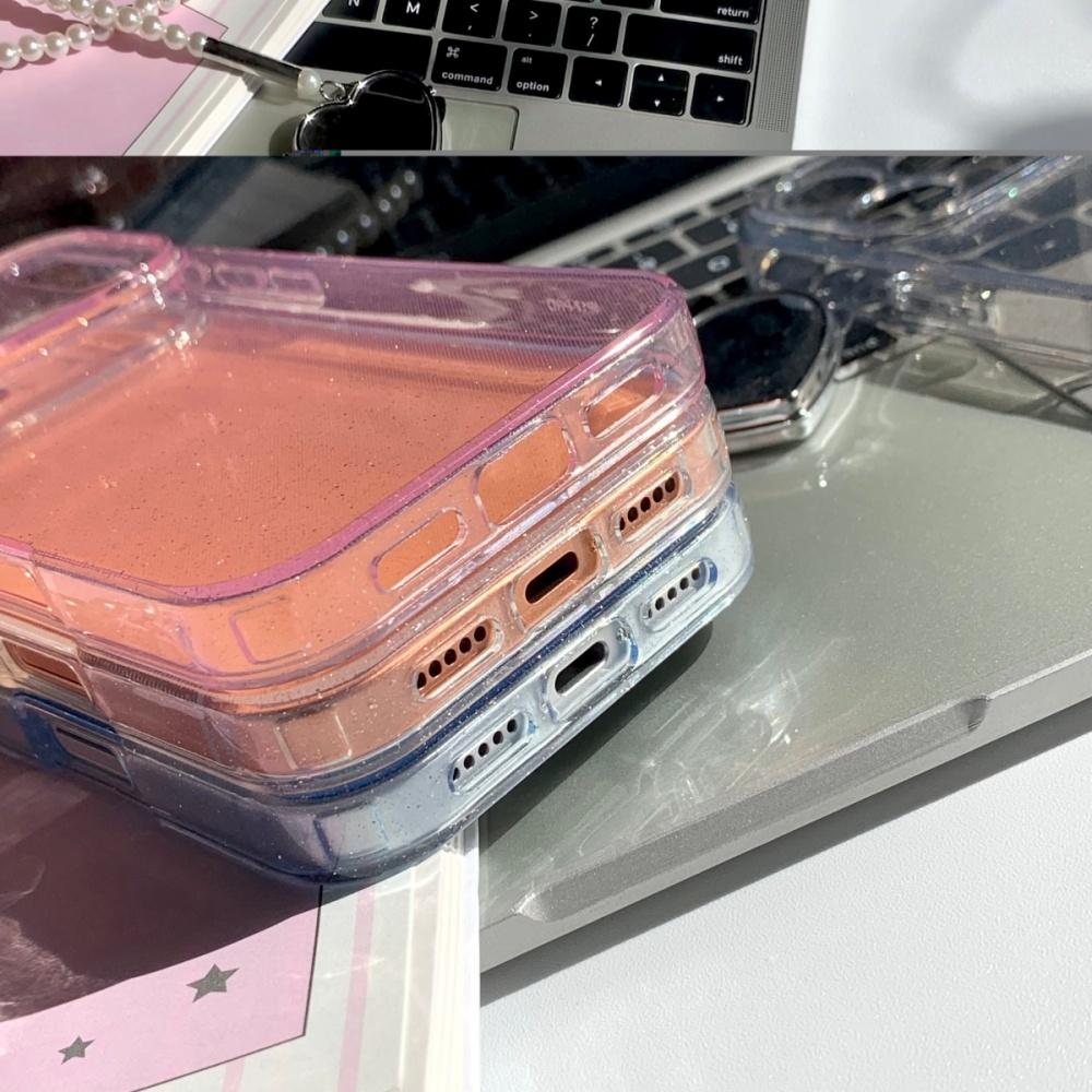 Ультратонкий прозрачный чехол из ТПУ с блестками и стразами для iPhone 17 Air 16 15 14 13 Pro Max Plus, мягкая ударопрочная прозрачная задняя крышка