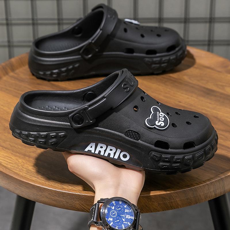 Отправлено одно изделие от имени других, шлепанцы с отверстиями, мужская летняя одежда, толстоподошвенные шлепанцы с закрытым носком, кокосовый спорт, уличная пляжная обувь.