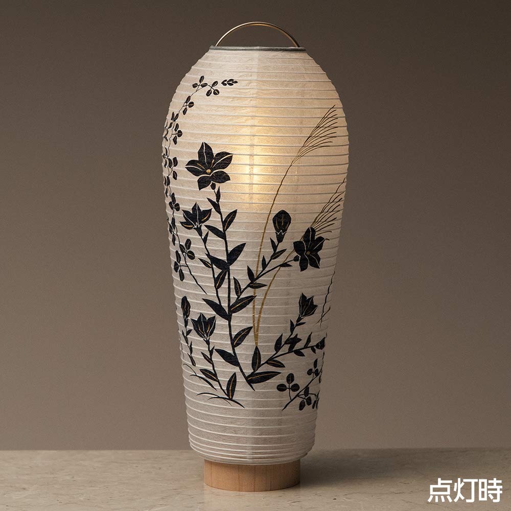 Буддийский алтарный магазин Takita Shoten Мини-фонарь Bon Фонарь Bon Маленький бисер Hagi и колокольчик 25 см x Диаметр огненного мешка Подвесной фонарь Сертификат