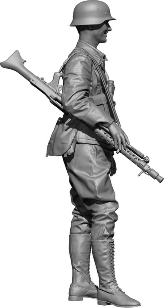 H3 Models WWII German Africa Machine Gunner 3D Printer Kit HS24094 1/24 (Human)