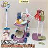 Non-Toxic Simulation House Cleaning Tool Toy Set Role-Playing Educational Kids Pretend To Do Housework Kit Toys For Children Birthday Gift