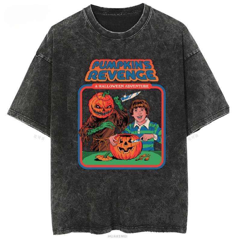 Серия комиксов ужасов. Мы уже приехали? Путешествия Игры для детей Печатные футболки Винтажные выстиранные хлопковые футболки Подарочная одежда