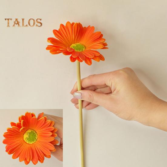 Искусственный цветок, анти-выцветание, украшение из искусственной кожи, отличный одиночный филиал, домашний декор для вечеринки, сада, гербера, искусственный цветок, товары для дома