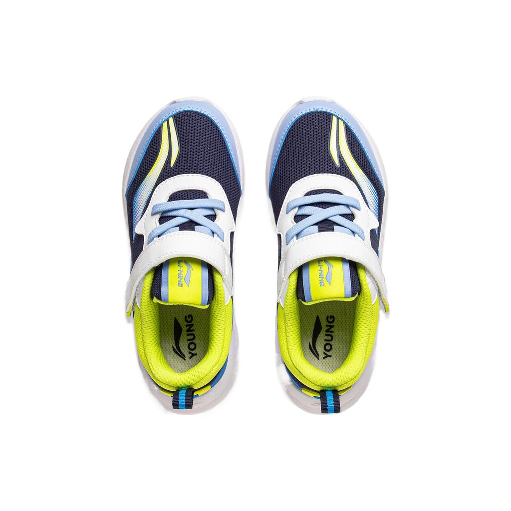Li Ning Kids Comfortable Versatile Fashionable Trendy Low-Top Running Shoes Kids Sneaker Deep-Navy Deep-Bright-Blue Quiet-Blue YKNT148-7