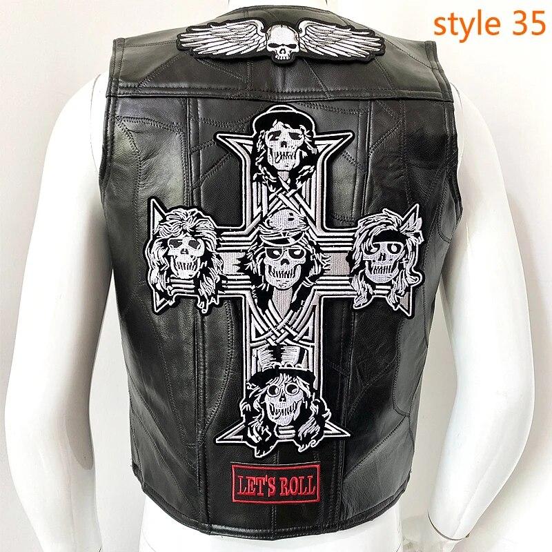 Мужской кожаный жилет с вышивкой Four Seasons Locomotive