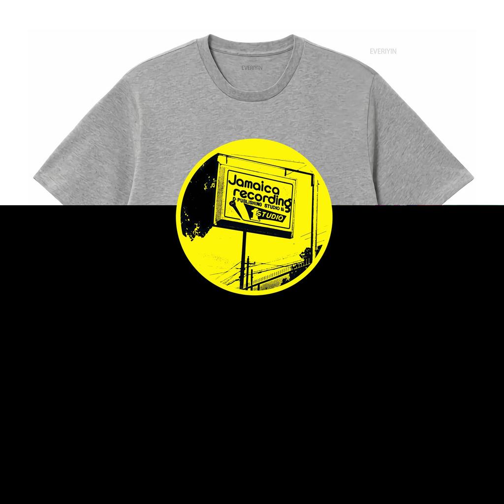Jamaica Recording Studio Reggae Ska Music T Shirt Vintage Style Print Vintage Washed Stretched Graphic Designer Clothes Soft