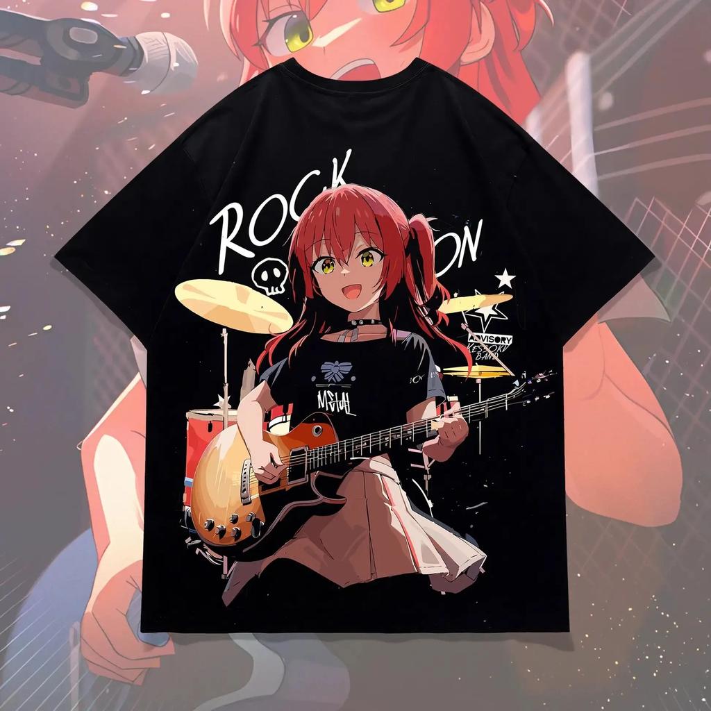 Bocchi the Rock Anime Fans TShirt Suitable for All Seasons Fashionable and Versatile Full Sizes Women And Unisex Tshirts