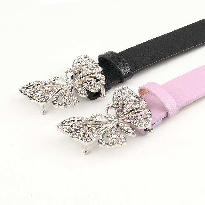 Fashion Butterfly Rhinestone Belt for Women - Stylish Waist Belt for Dresses Jeans Pants - Bling Crystal Decor