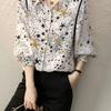 Женская рубашка из шифона с длинными рукавами и принтом, летняя свежая свободная тонкая рубашка для поездок на работу