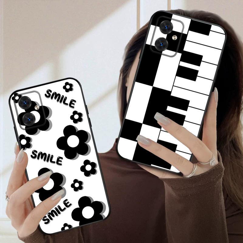 White color block For Motorola Moto G 04 G05 G14 15 24 34 35 54 55 75 84 85 Edge 40 50 Fusion 60 Fusion silicone soft phone case