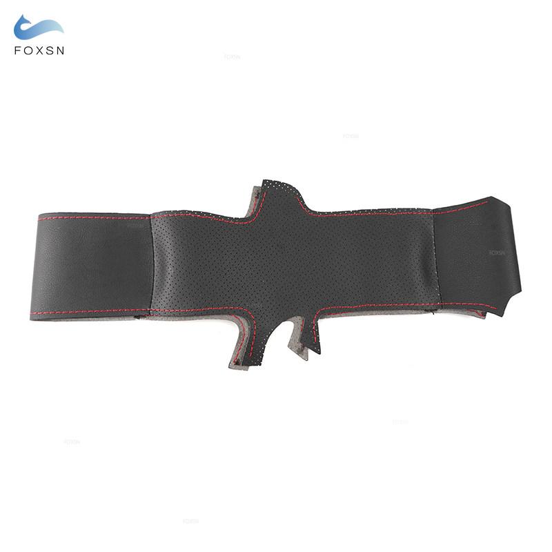 Автомобильные аксессуары, черно-красная перфорированная кожаная накладка на руль для VW Golf 7 MK7 Jetta Passat B8 New Polo Tiguan