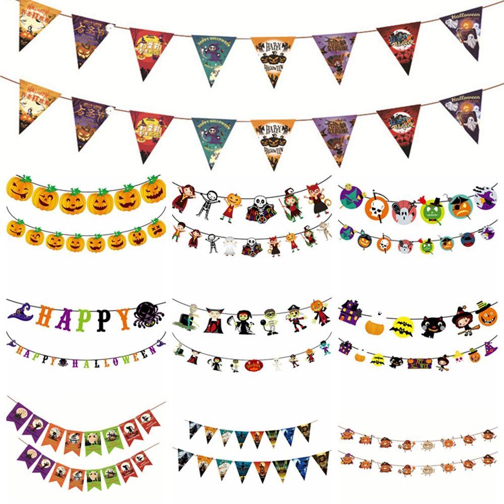 House Halloween Festival Ornaments Halloween Decor Hanging Garland Paper Chain Halloween Banner