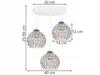 Chrome pendant lamp, chandelier, ceiling lamp, LED crystals