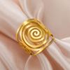 Кольцо Swirl Spiral Geometric для женщин, регулируемое, из нержавеющей стали, открытые кольца, ювелирные изделия, подарки ко Дню святого Валентина 2025 года, новинка