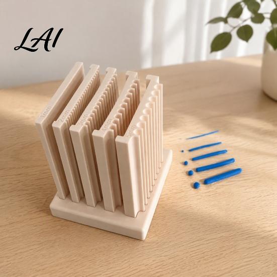 Desktop Clay Storage Organizer 2-in-1 Polymer Thickness String Roller Tool And Bead Maker 1-5mm 5 Pcs Dual-Sided Ultra Light Rolling Board Mini Ball