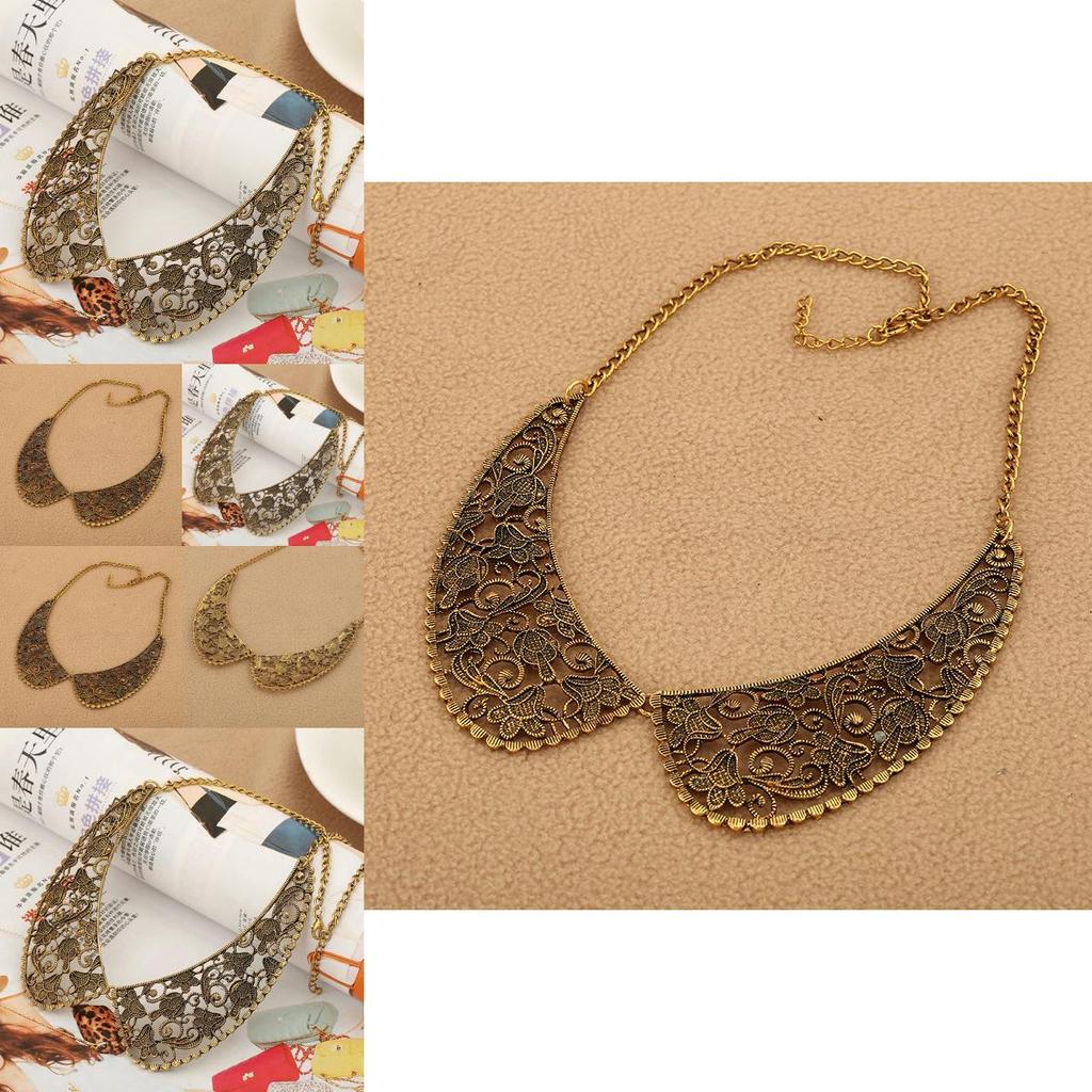 Alloy Pendant Necklace With Carved Hollow Design For Casual Chic Outfits