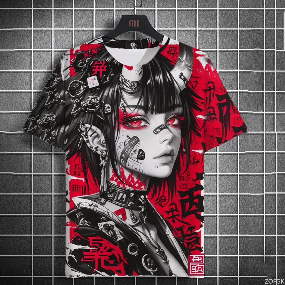 Мужская и женская летняя мода 3D-печать японское аниме печать футболка повседневная круглый вырез повседневный короткий рукав