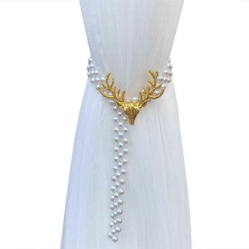 Подхваты для штор Простые легкие роскошные подхваты Подхваты из АБС-пластика с жемчугом Эластичная веревка Креативные пряжки для штор Ремешки Подхваты Ювелирные изделия