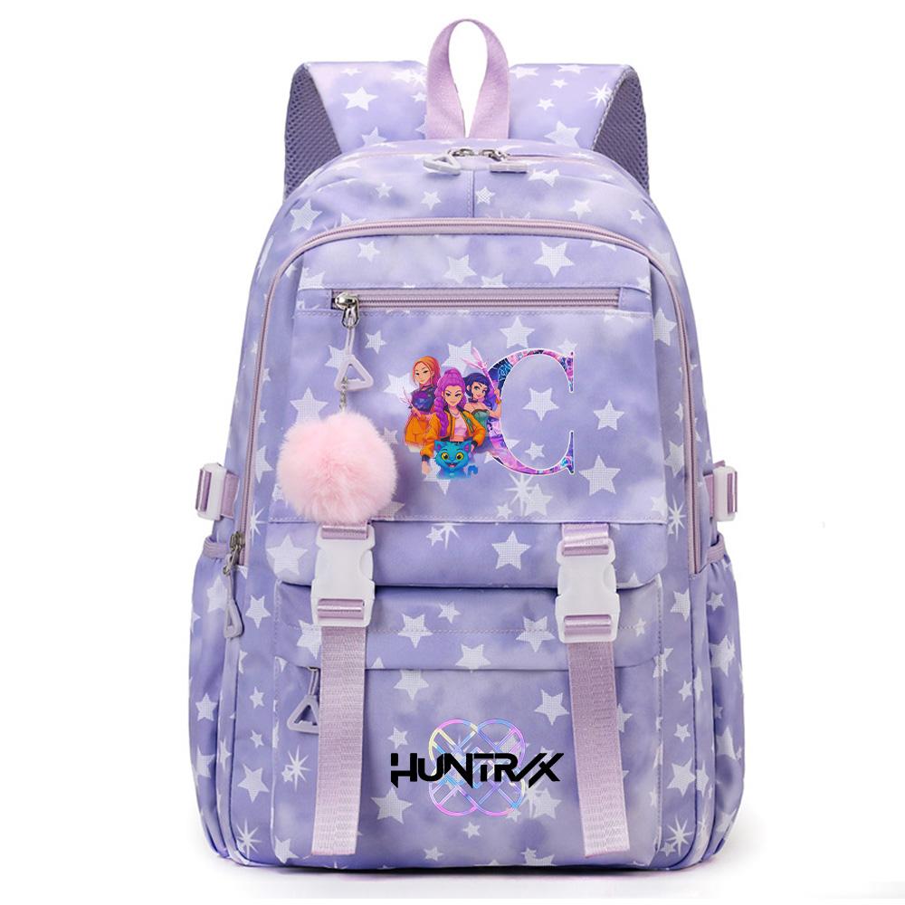 Cute 26 English Letters Printed Backpack for Teenager Student Girl Boy Bookbag Schoolbag Large Capacity Waterproof Travel Bag Gift Rucksak