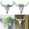 Cow Skull Wall Hanging Decor Creative Longhorn Cow Skull Head Sculpture Bull Head Figurines Art Craft for Bar Hotel Living Room