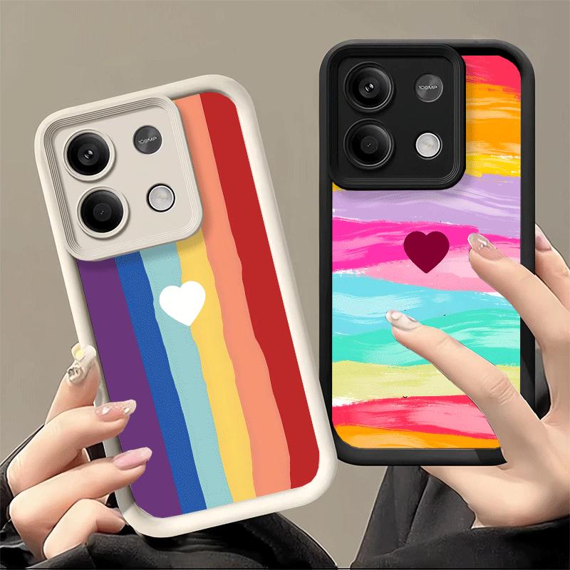 Rainbow Gradient Love Desgin Soft Phone Case for Xiaomi Poco X7 X6 X5 Pro X4 Gt X3 F7 Ultra M8 M7 Redmi 15C 15 14C 13 13C 12 12C