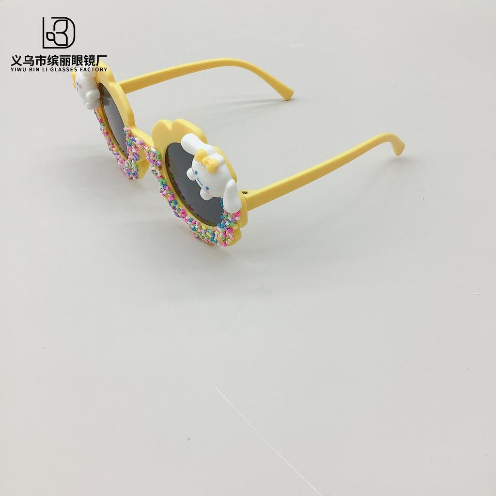 Fashion Cute Children'S Sunglasses Diy Puppy Sunscreen Uv Protection Concave Shape Baby Sunglasses Glasses