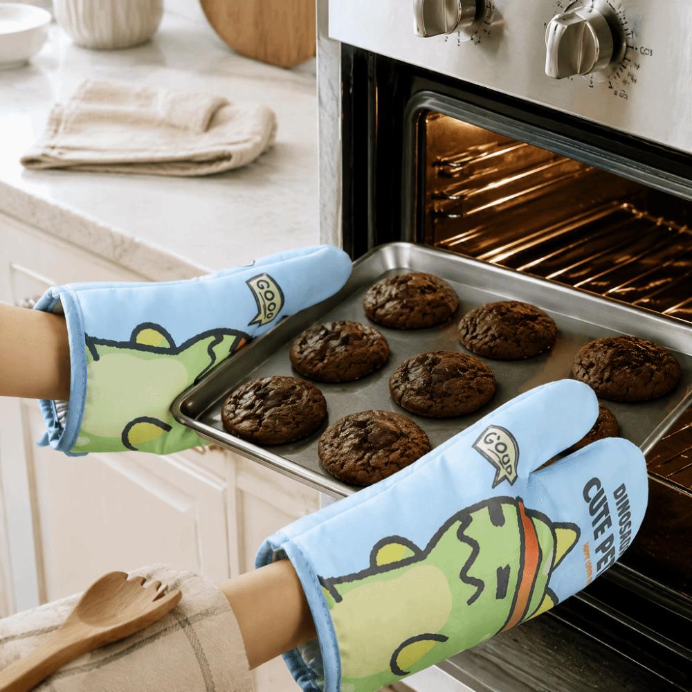 2PCS Heat Insulated Oven Mitt Cotton Lining Kitchen Cooking Glove Cooking Baking
