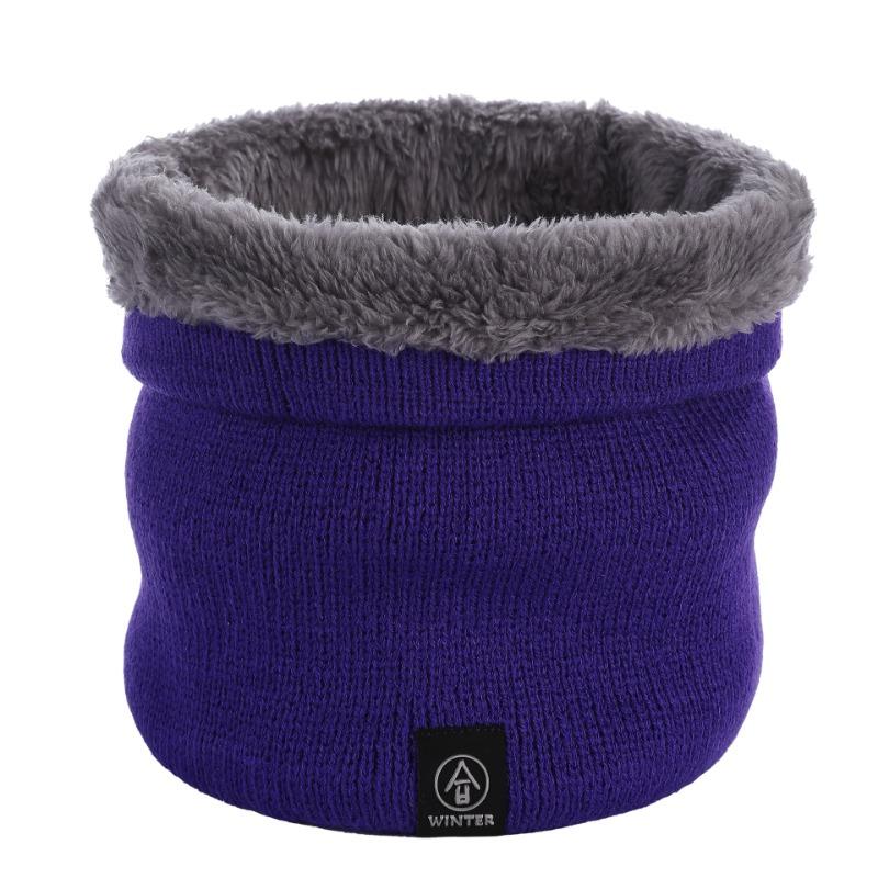 Autumn and Winter New Solid Color Pullover Warm Neck Cover Couple Knitted Wool Scarf Winter Scarf