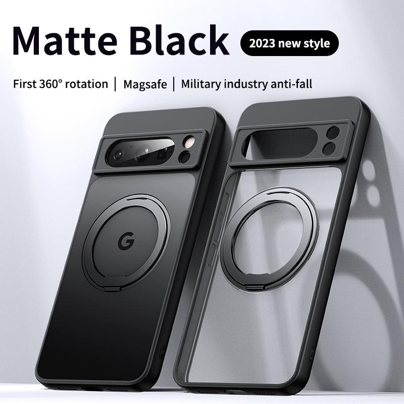 Магнитный чехол для телефона Google Pixel 9 8A 9 Pro XL металлический вращающийся на 360° кронштейн-подставка оригинальный цветной прозрачный защитный чехол