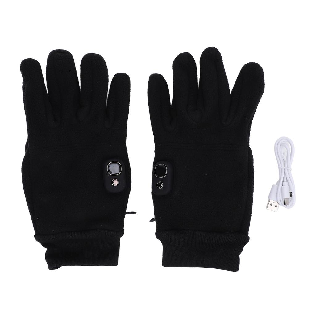 Heated Gloves Detachable Washable Plush Padded Winter Warm Heating Gloves for Skiing and Outdoor